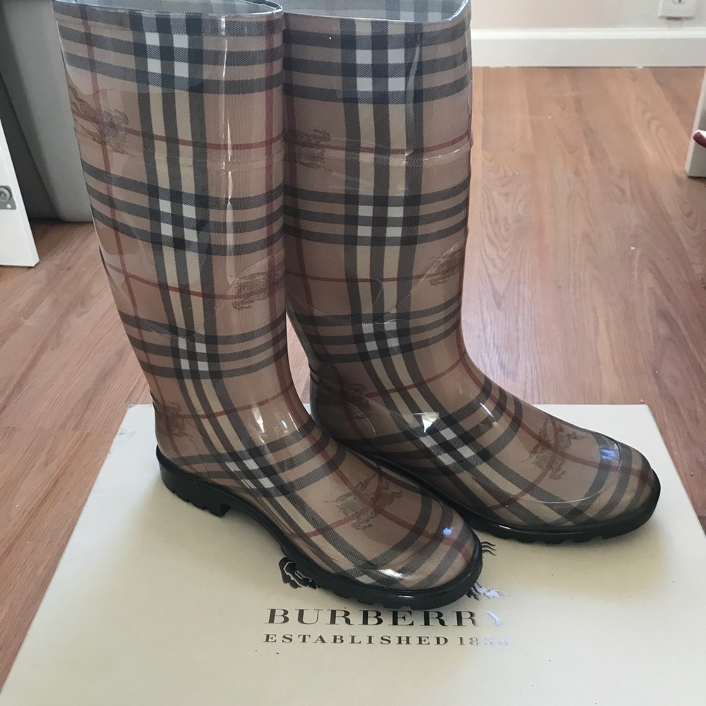 Burberry rain boots